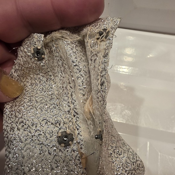 Vintage Barbie Clone Silver Brocade Jumpsuit, Jumpsuit Only Fab Lu Wendy - Picture 4 of 5